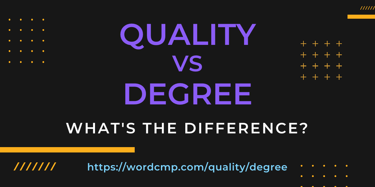 Difference between quality and degree