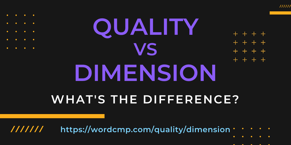 Difference between quality and dimension