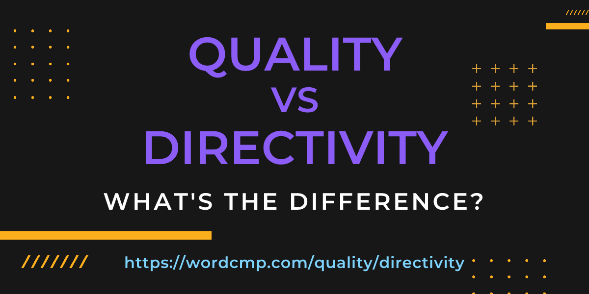 Difference between quality and directivity
