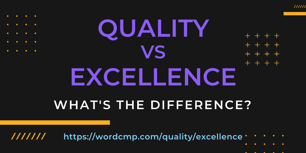 Difference between quality and excellence