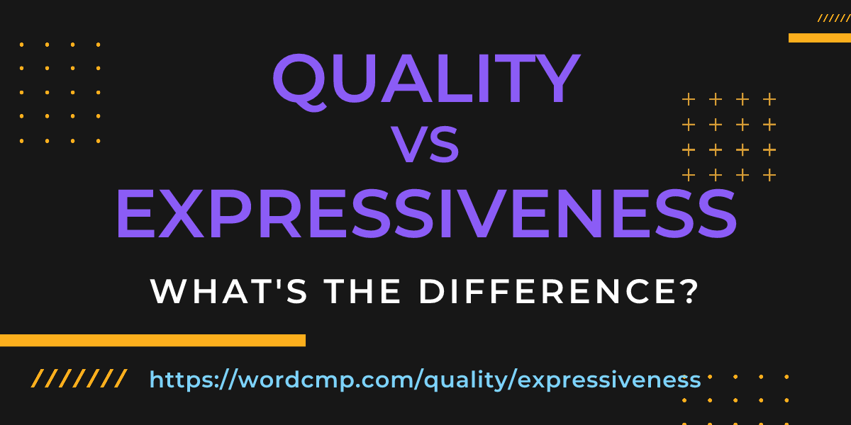 Difference between quality and expressiveness