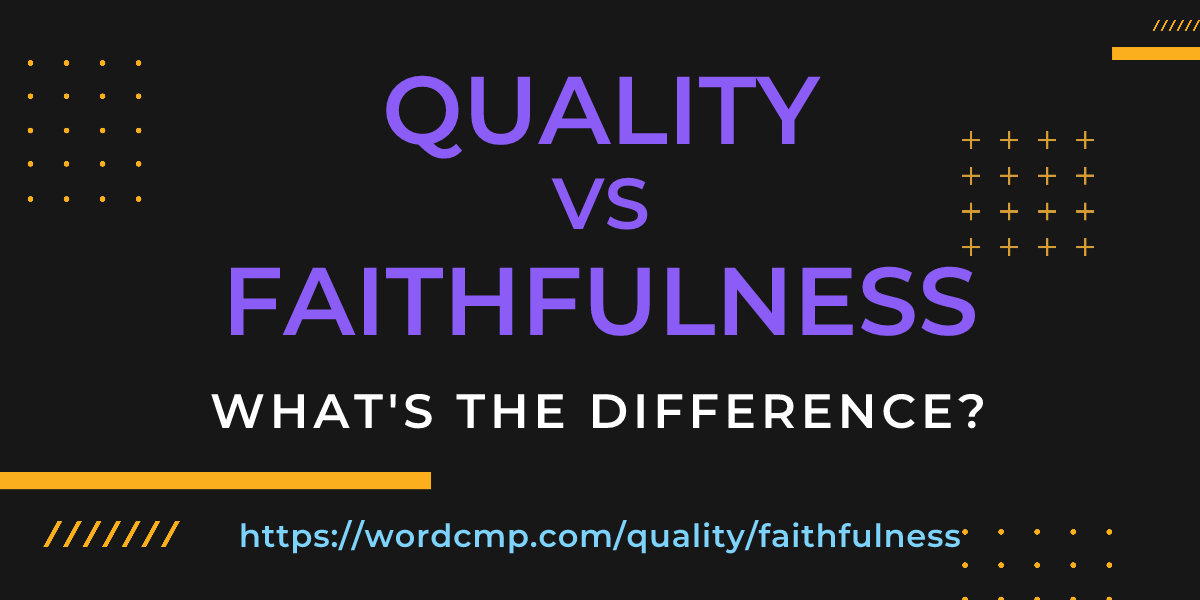Difference between quality and faithfulness