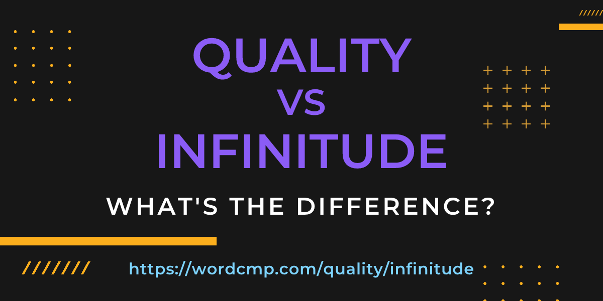 Difference between quality and infinitude