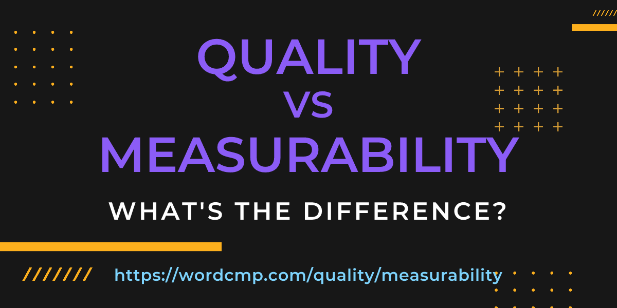 Difference between quality and measurability