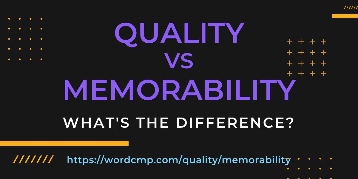 Difference between quality and memorability