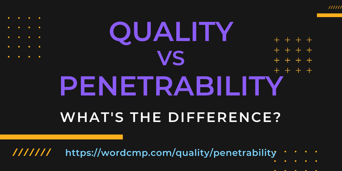 Difference between quality and penetrability