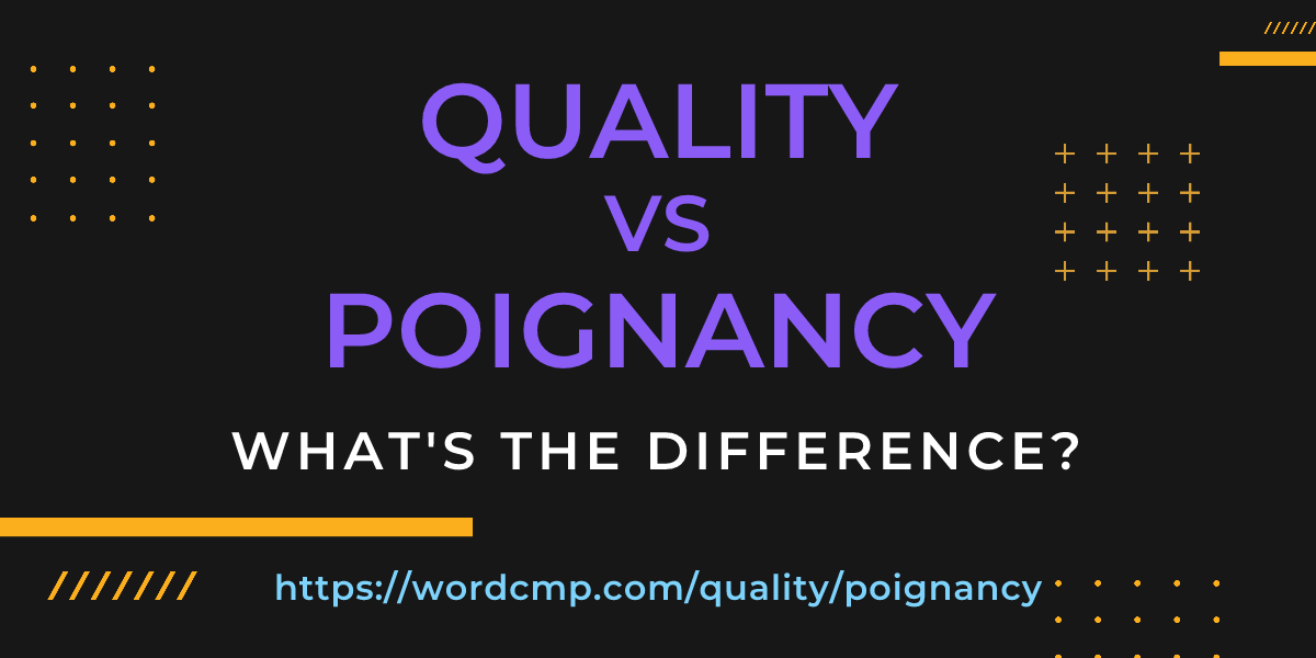 Difference between quality and poignancy