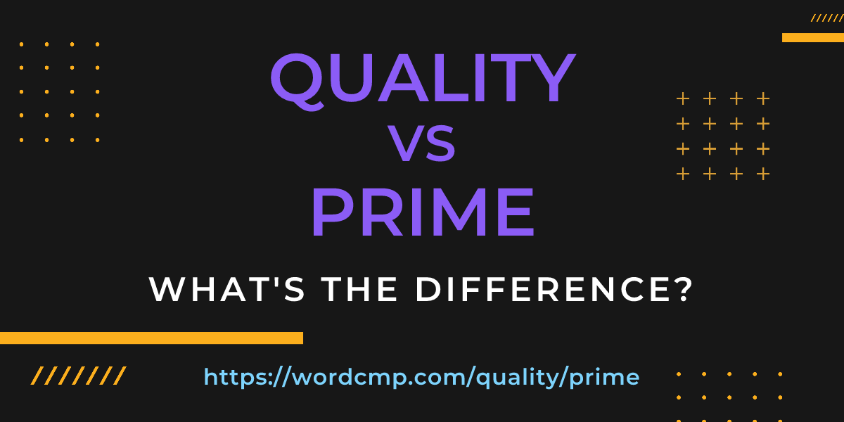 Difference between quality and prime