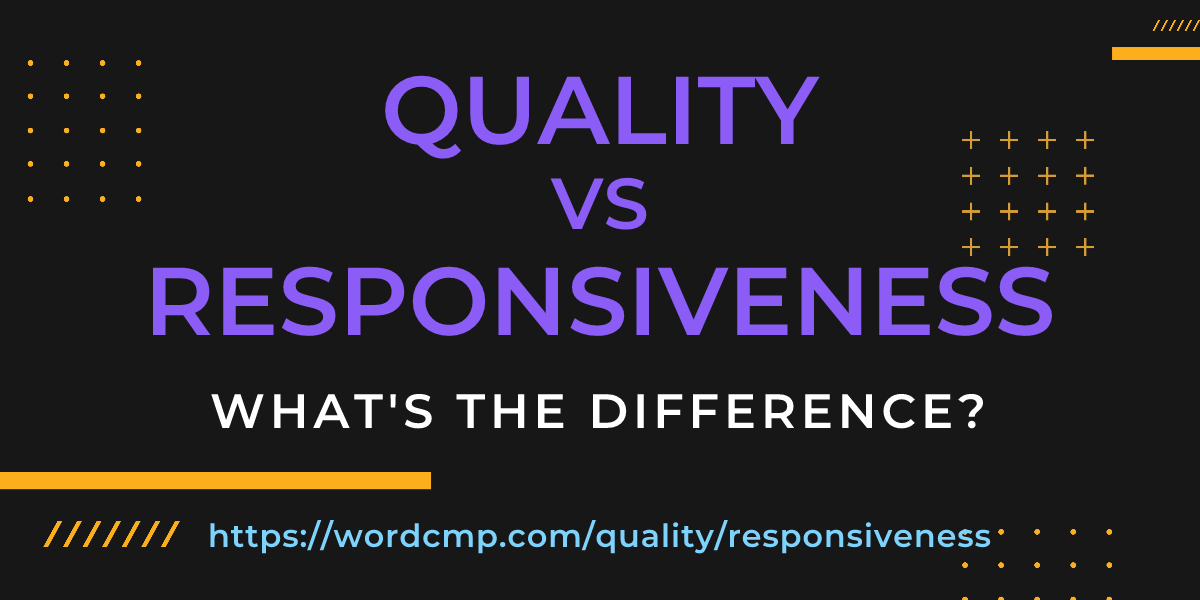Difference between quality and responsiveness
