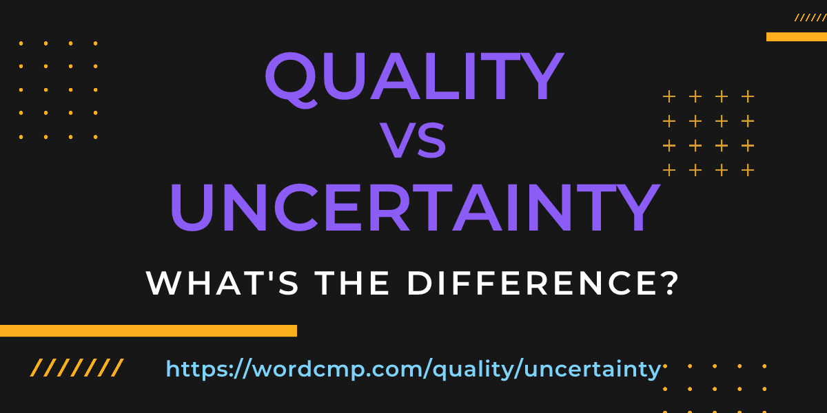 Difference between quality and uncertainty