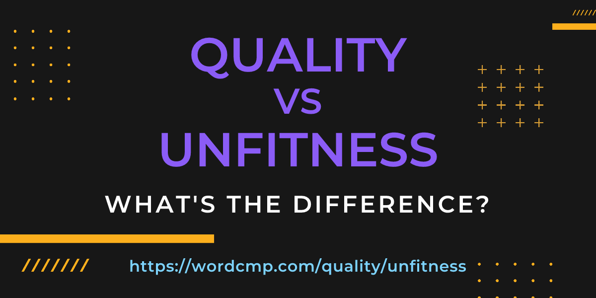 Difference between quality and unfitness