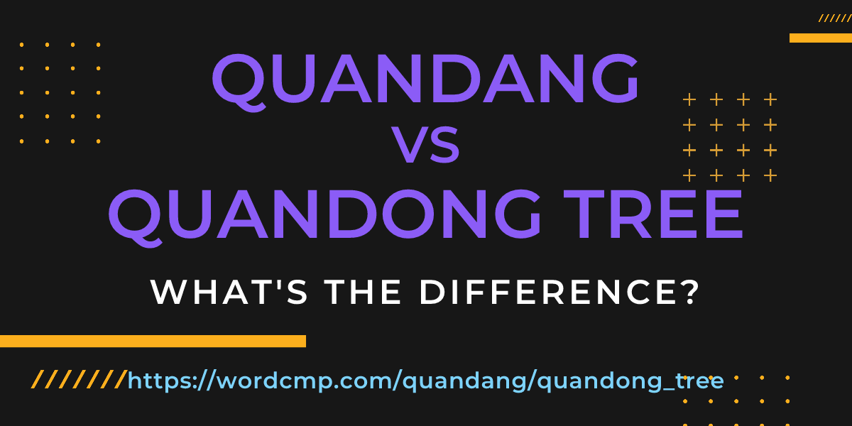 Difference between quandang and quandong tree