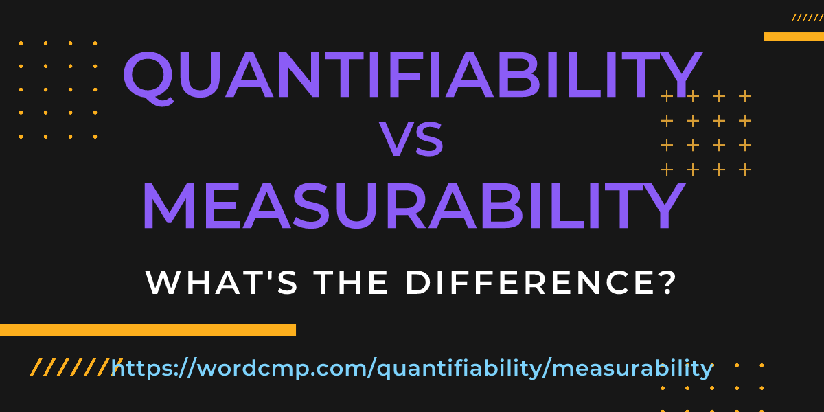 Difference between quantifiability and measurability