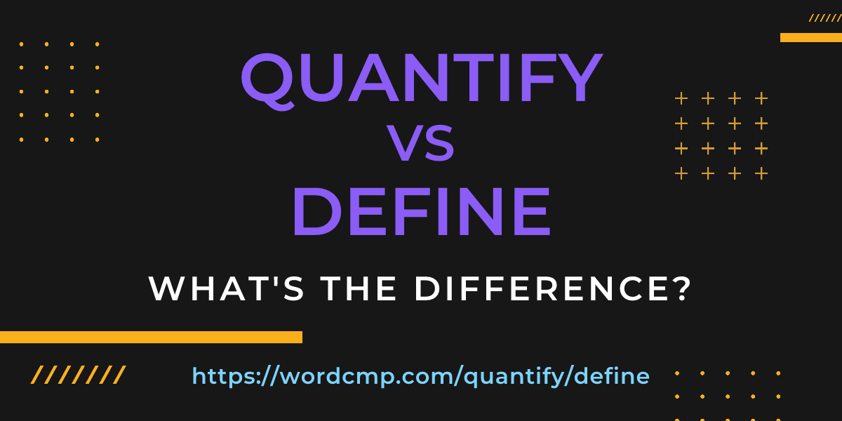 Difference between quantify and define