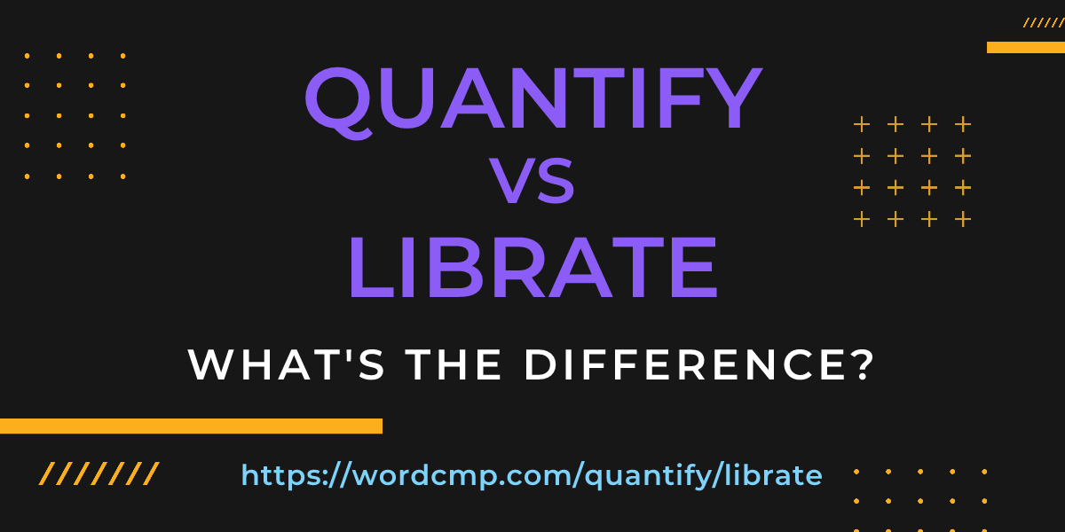 Difference between quantify and librate