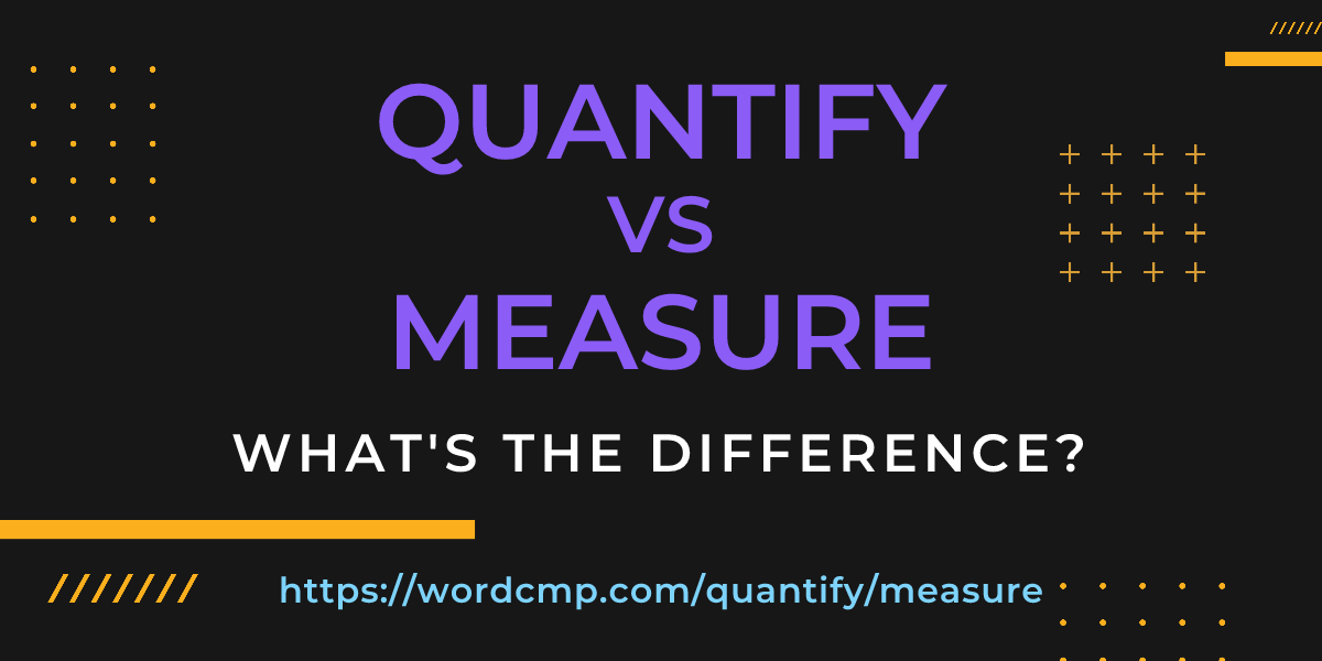 Difference between quantify and measure