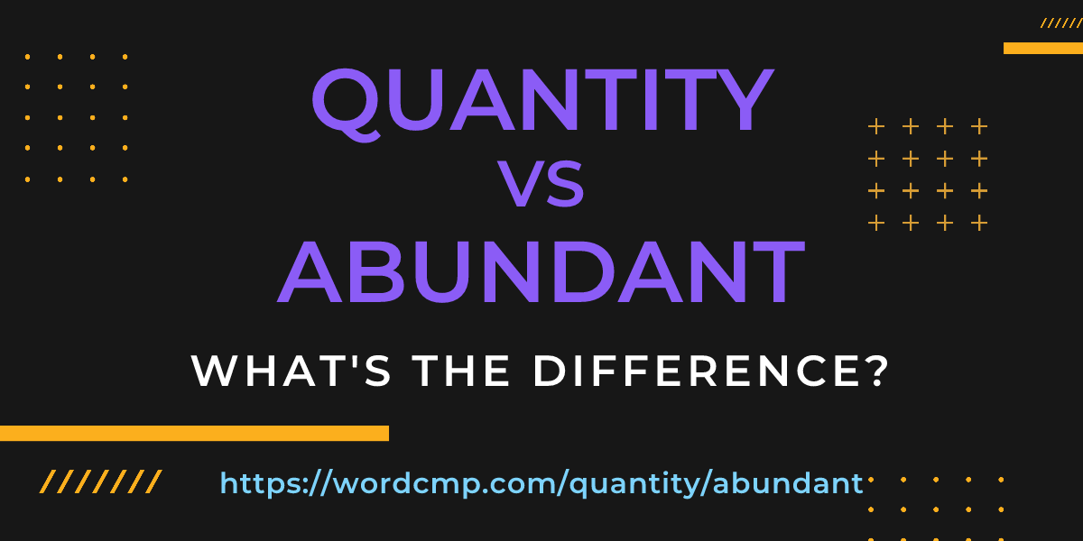 Difference between quantity and abundant