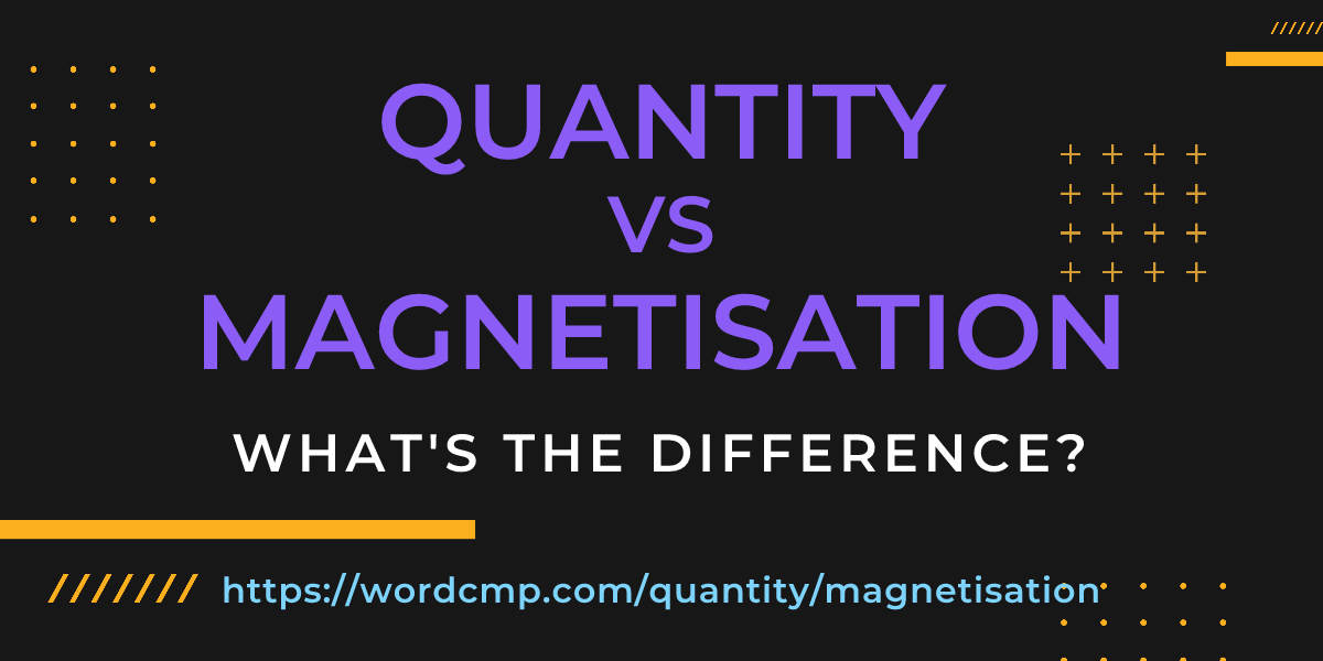 Difference between quantity and magnetisation