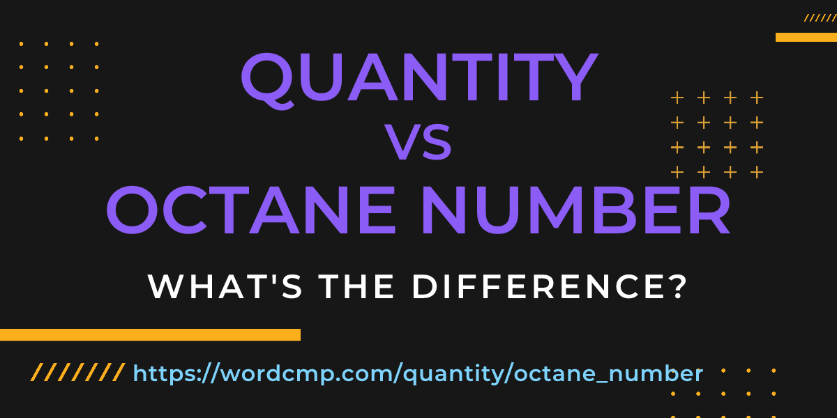 Difference between quantity and octane number