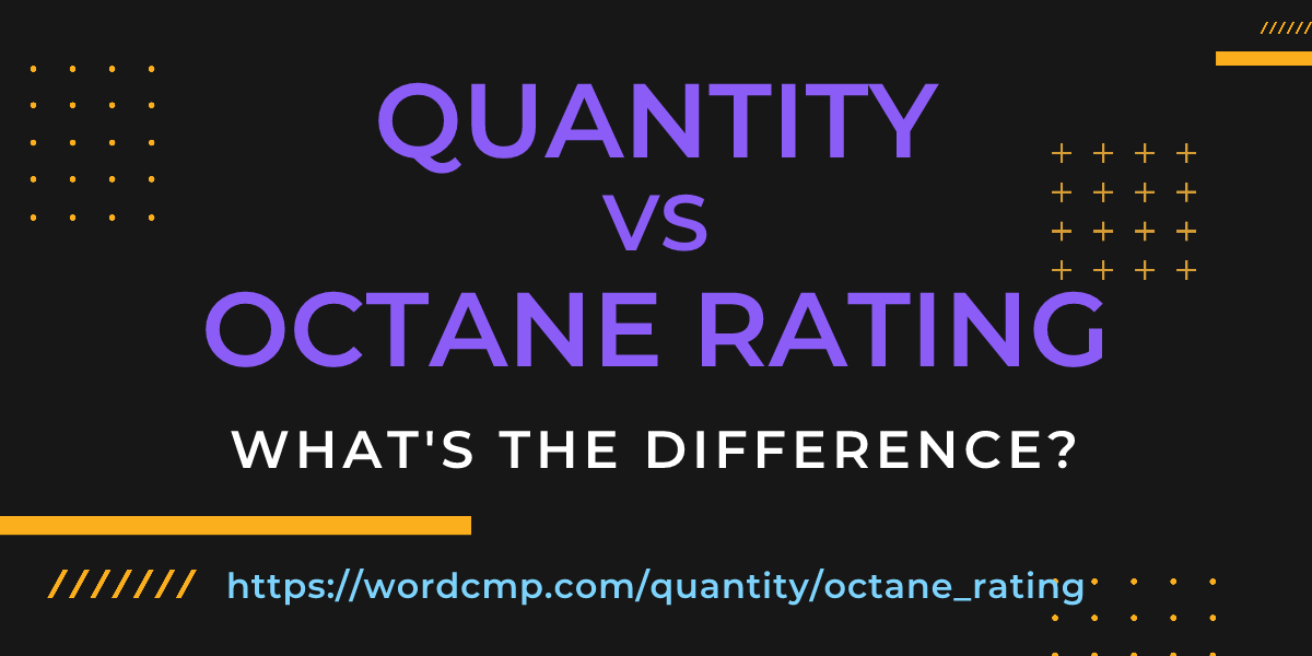 Difference between quantity and octane rating