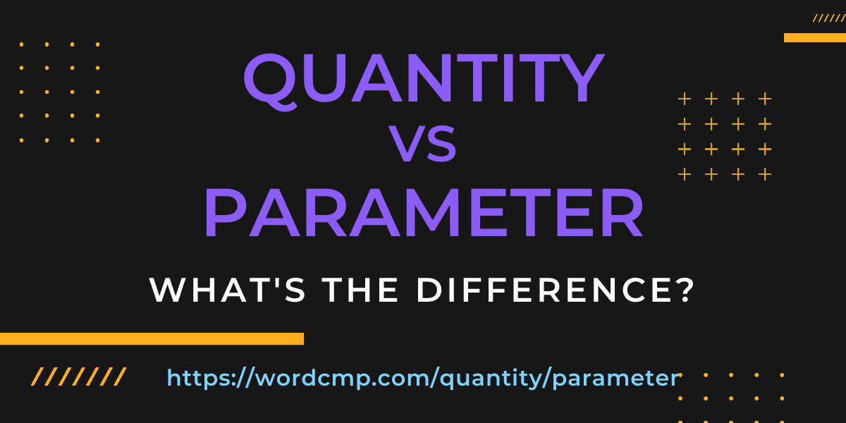Difference between quantity and parameter