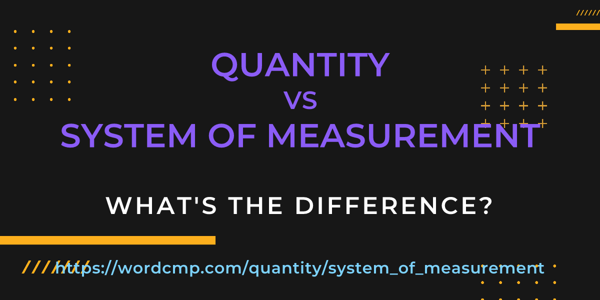 Difference between quantity and system of measurement