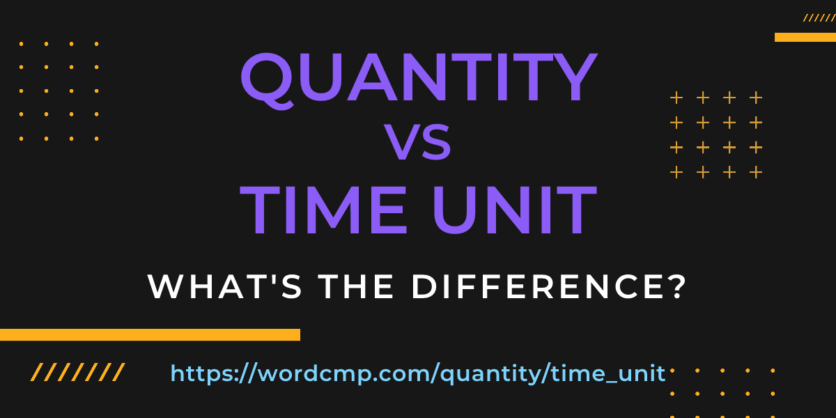 Difference between quantity and time unit