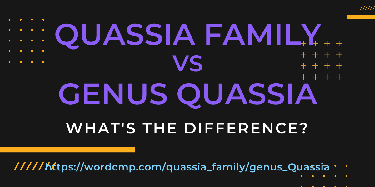 Difference between quassia family and genus Quassia