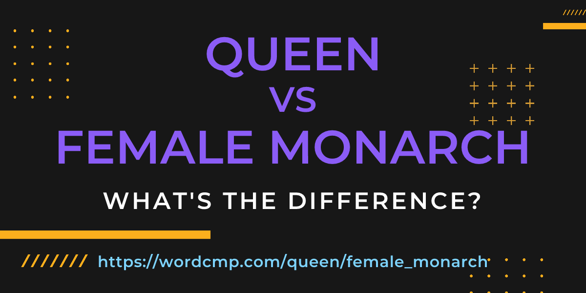 Difference between queen and female monarch