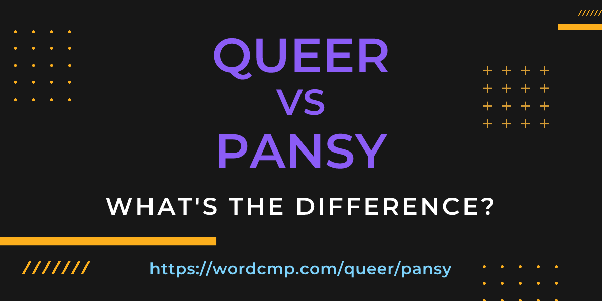 Difference between queer and pansy
