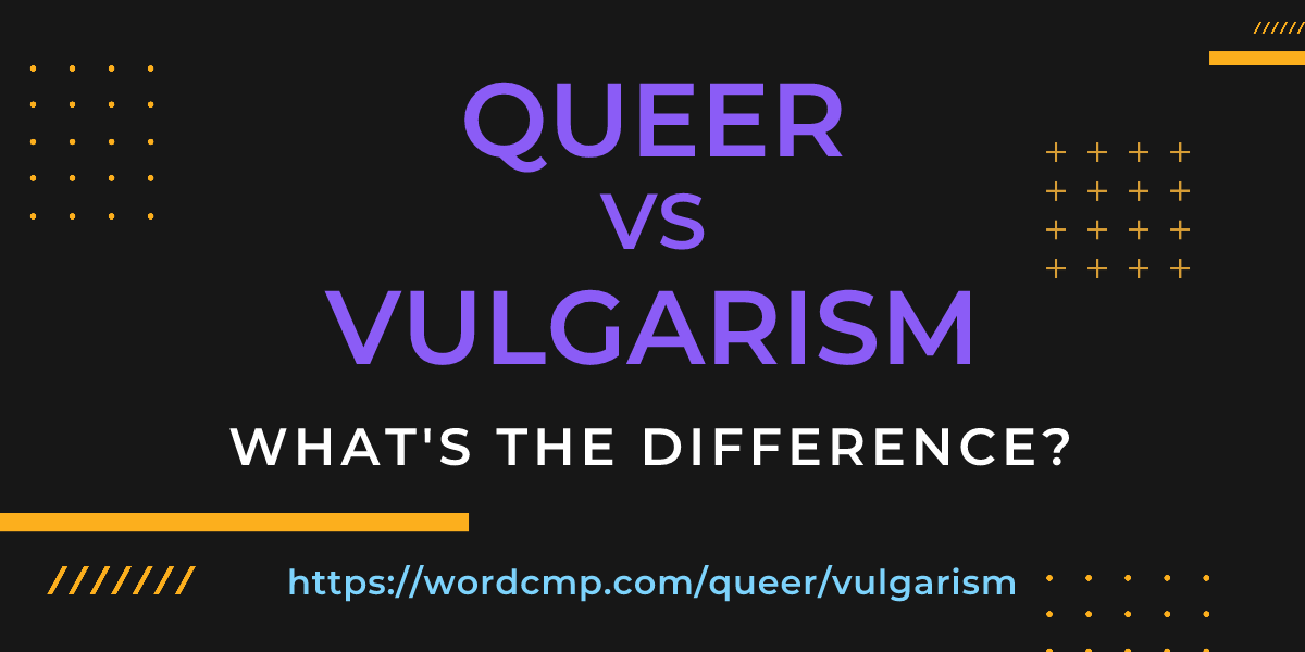 Difference between queer and vulgarism