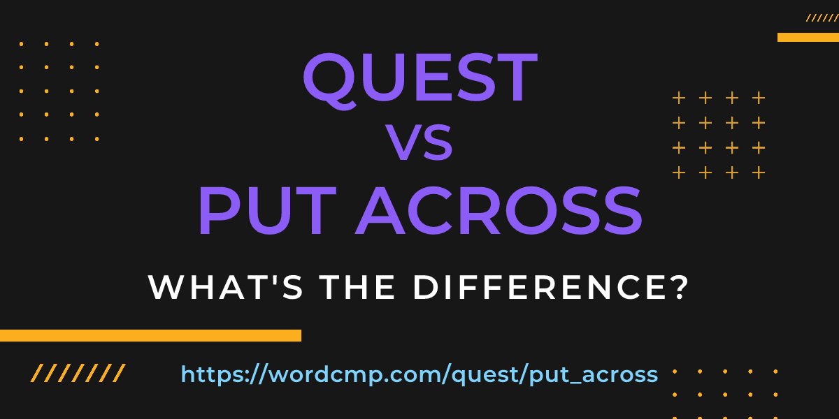 Difference between quest and put across