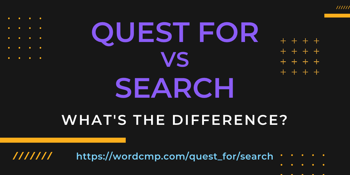 Difference between quest for and search