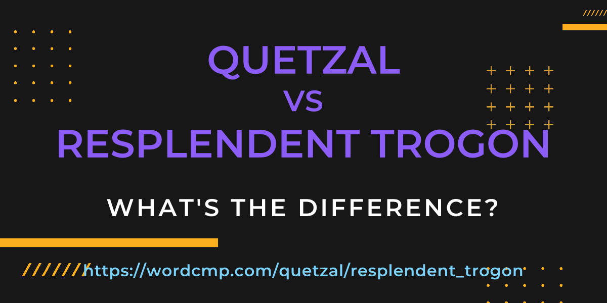 Difference between quetzal and resplendent trogon