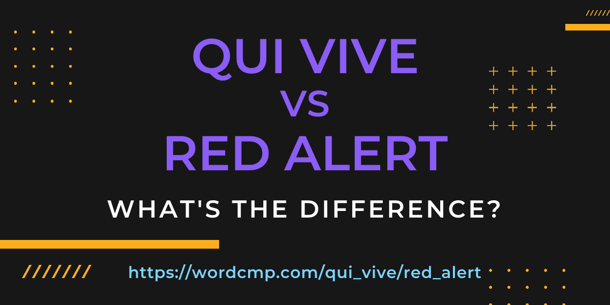 Difference between qui vive and red alert