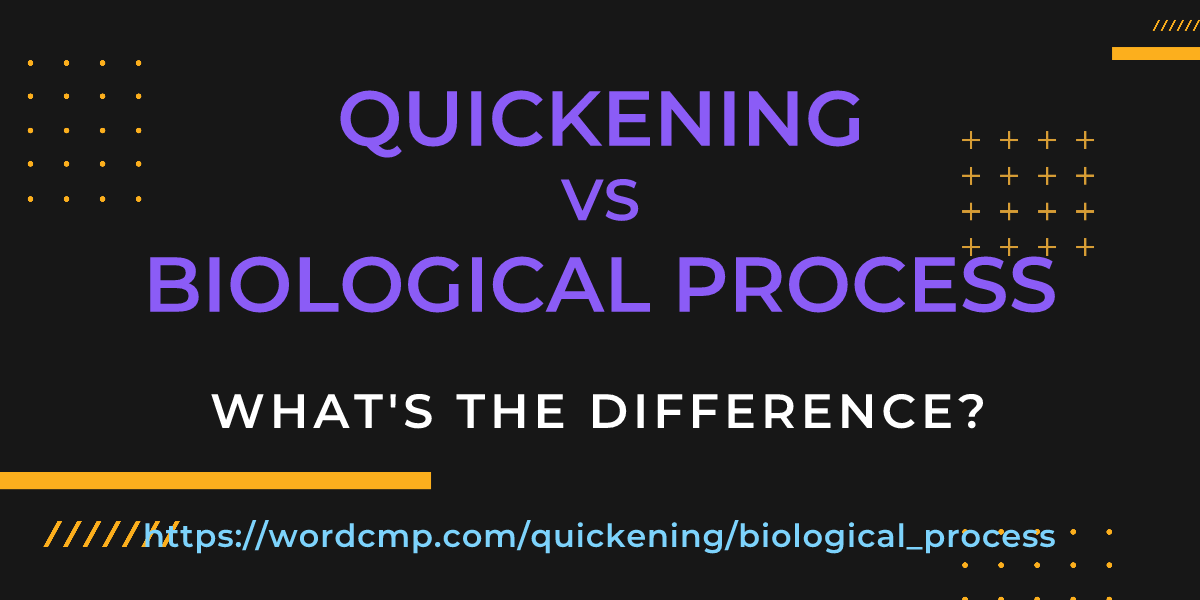 Difference between quickening and biological process