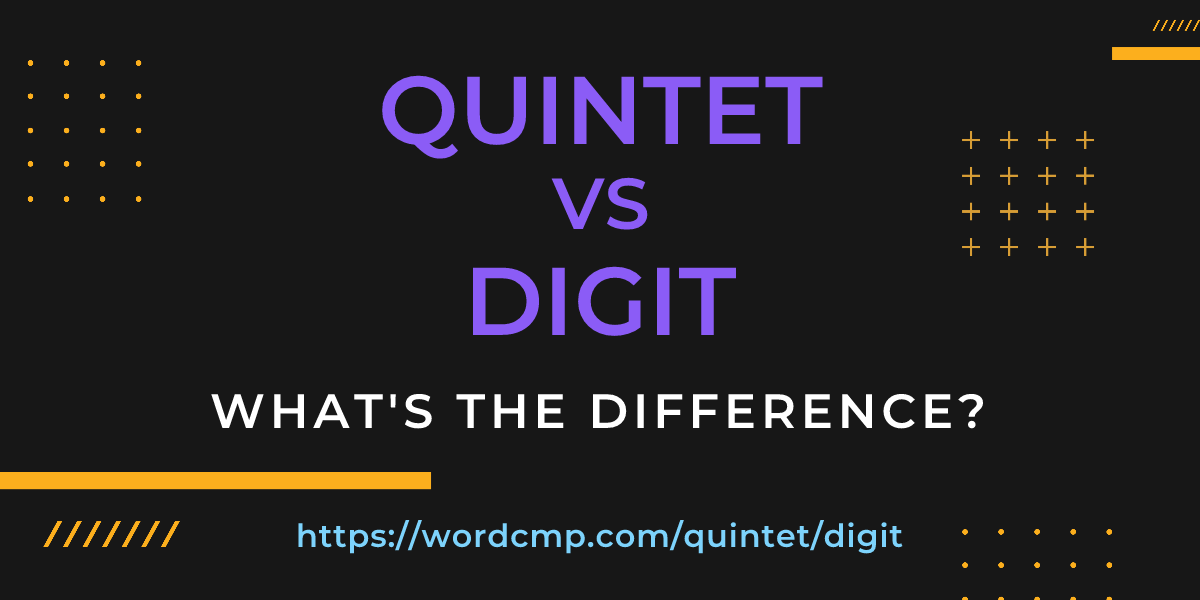 Difference between quintet and digit