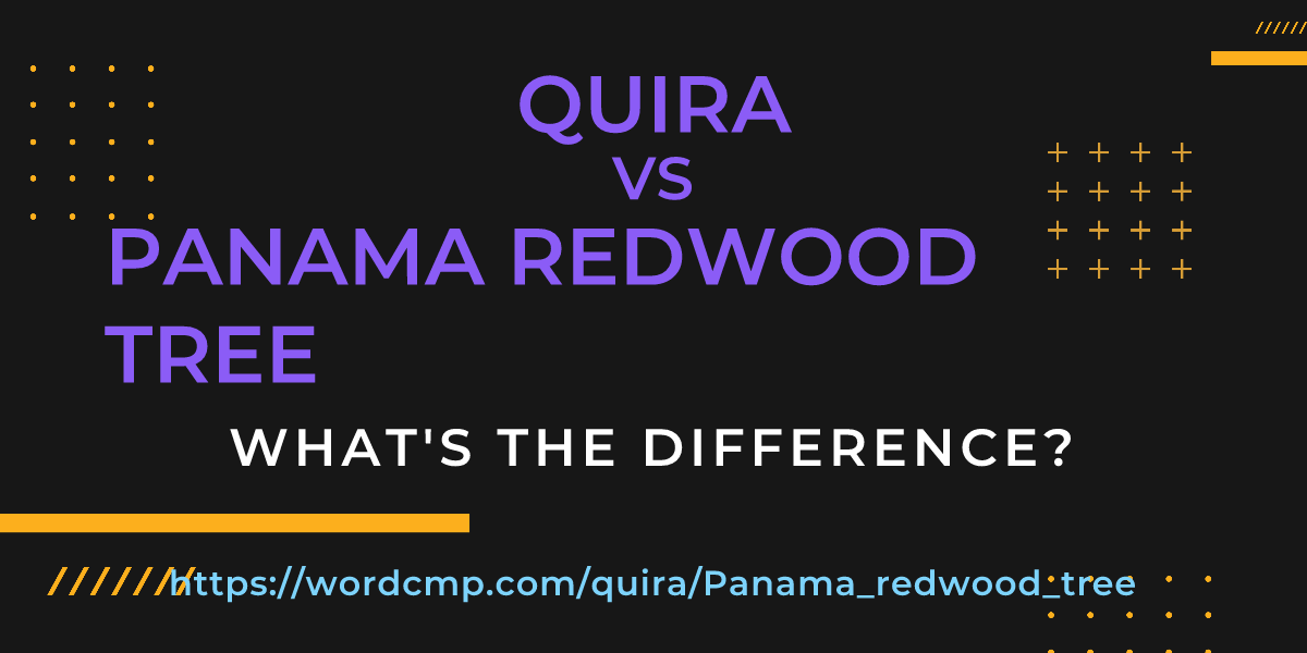 Difference between quira and Panama redwood tree