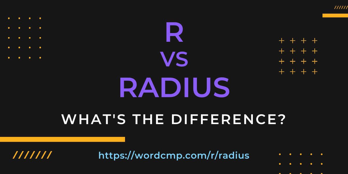 Difference between r and radius