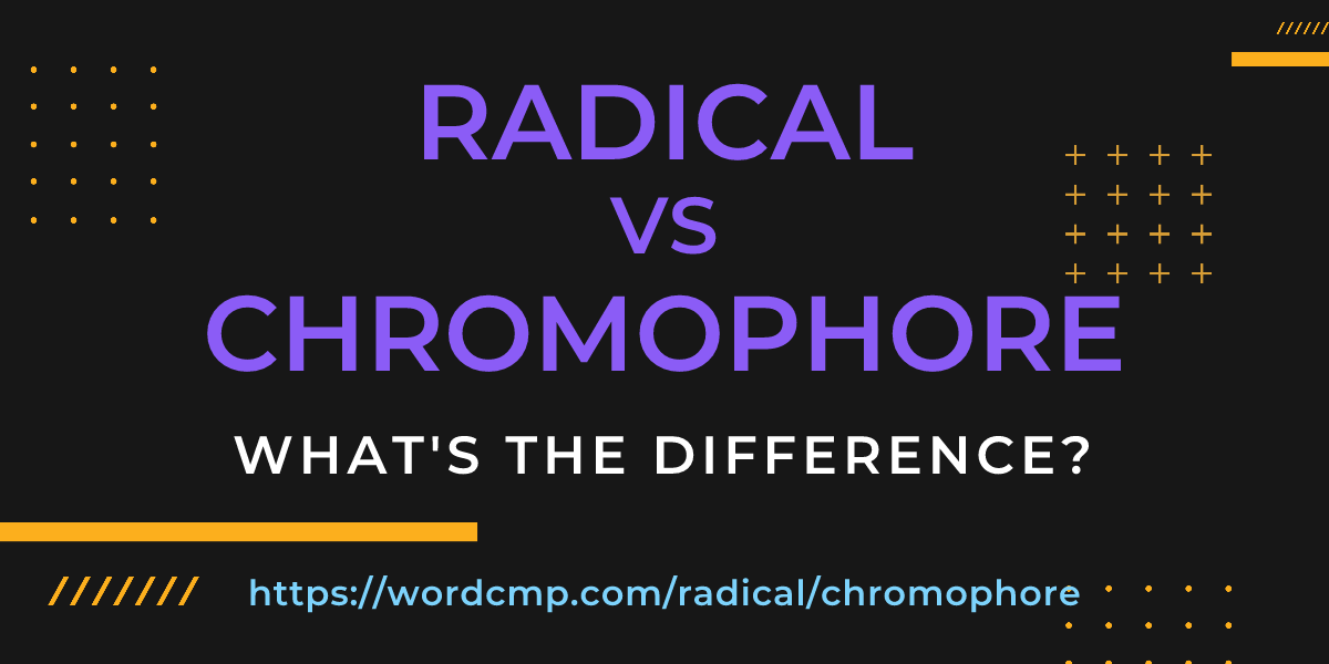 Difference between radical and chromophore