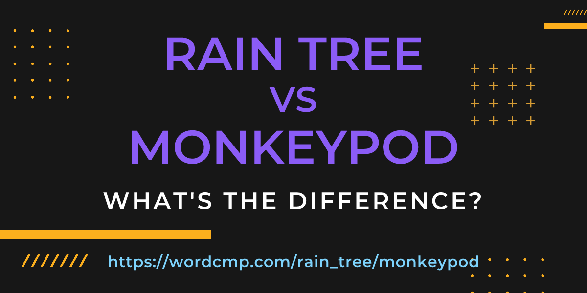 Difference between rain tree and monkeypod