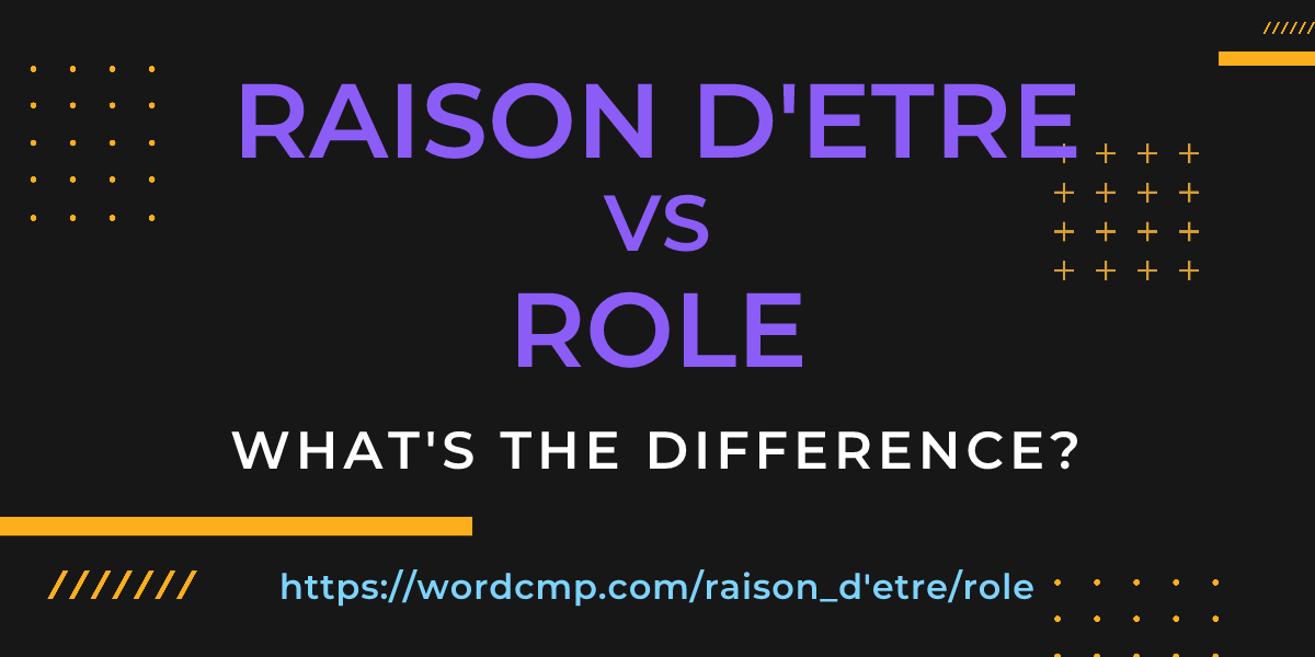 Difference between raison d'etre and role