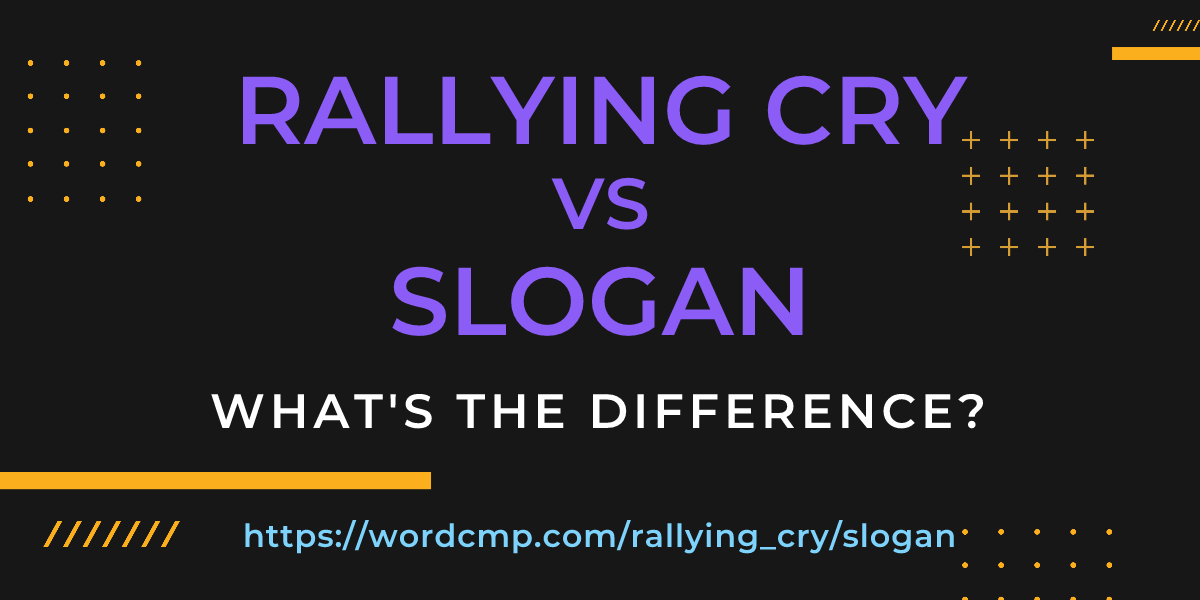 Difference between rallying cry and slogan