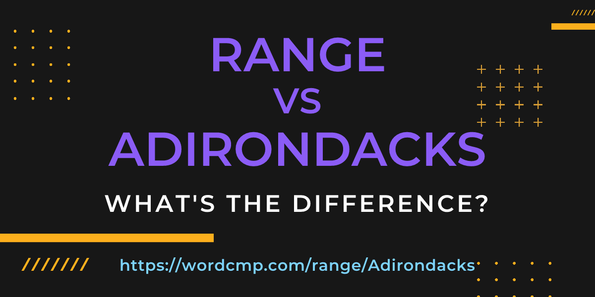 Difference between range and Adirondacks