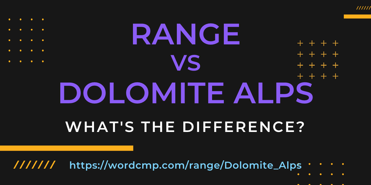 Difference between range and Dolomite Alps
