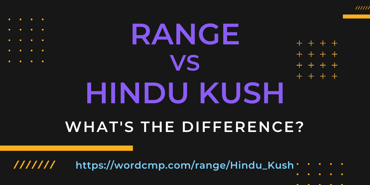 Difference between range and Hindu Kush