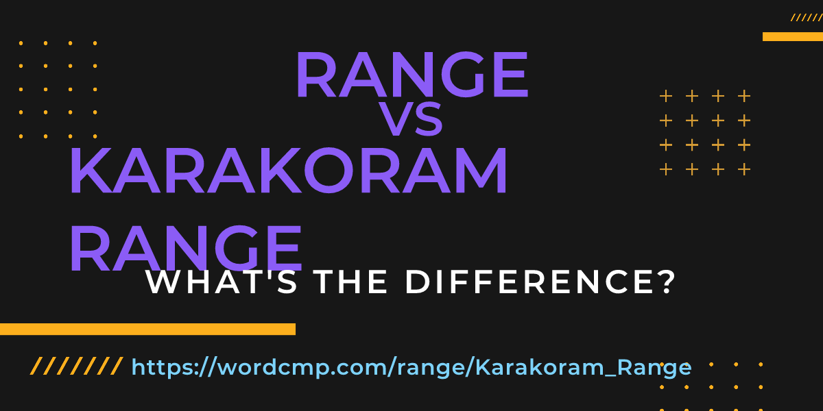 Difference between range and Karakoram Range