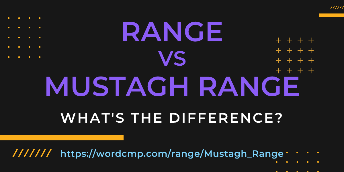 Difference between range and Mustagh Range