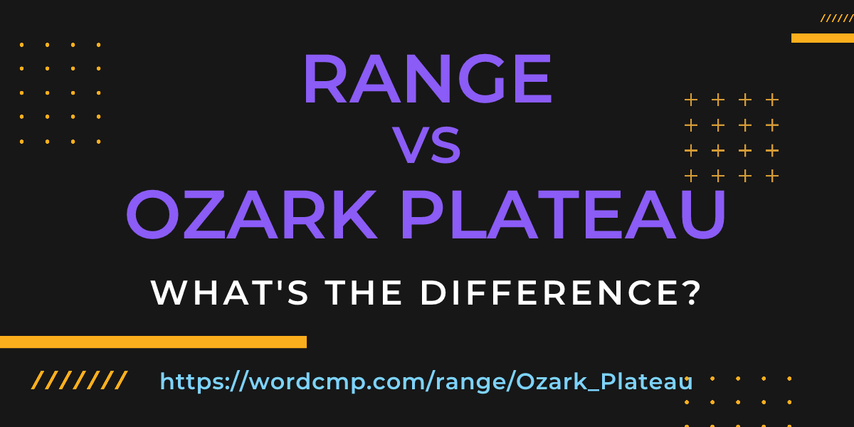 Difference between range and Ozark Plateau