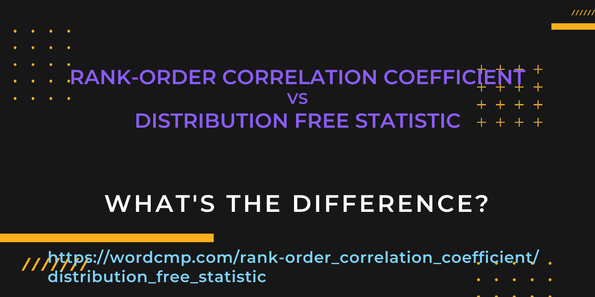 Difference between rank-order correlation coefficient and distribution free statistic